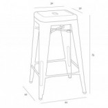 Hoker metalowy Paris biały | D2.Design - Stylowy stołek barowy