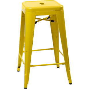 Hoker metalowy Paris żółty | D2.Design - Stylowy stołek barowy