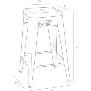 Hoker metalowy Paris żółty | D2.Design - Stylowy stołek barowy