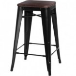 Hoker metalowy Paris Wood | Czarny / Orzech | D2 Design