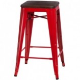 Hoker Paris Wood czerwony | D2 Design - Stylowy stołek barowy