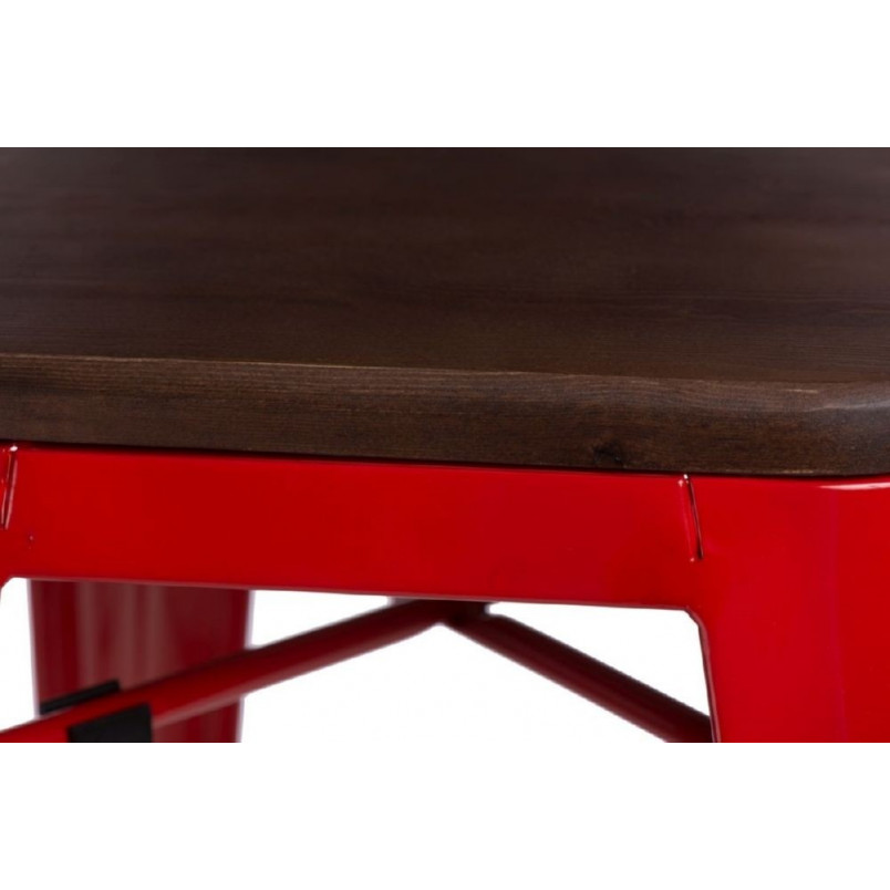 Hoker Paris Wood czerwony | D2 Design - Stylowy stołek barowy