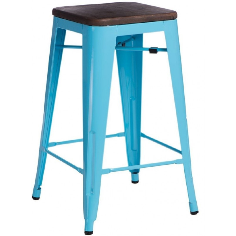 Hoker Paris Wood niebieski z drewnem | D2 Design - Kup Teraz!