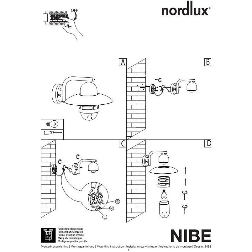 Kinkiet Ogrodowy Nibe Miedziany Nordlux - Lampa E27