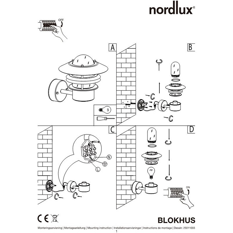 Kinkiet ogrodowy retro Blokhus Up czarny Nordlux - Oświetlenie