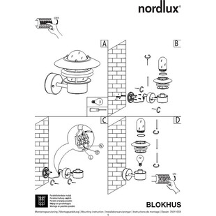 Kinkiet zewnętrzny retro Nordlux Blokhus Up - Stal galwanizowana