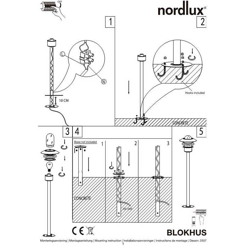 Lampa Ogrodowa Blokhus Nordlux - Srebrna, E27, IP54