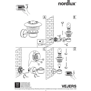 Kinkiet ogrodowy Vejers Nordlux - Lampa zewnętrzna E27 | Salon Lamp