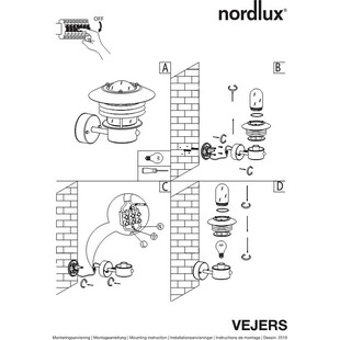 Kinkiet zewnętrzny Nordlux Vejers - czarny, czujnik ruchu