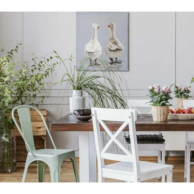 Krzesło Industrialne Paris Białe | D2 Design - Stylowe i Trwałe