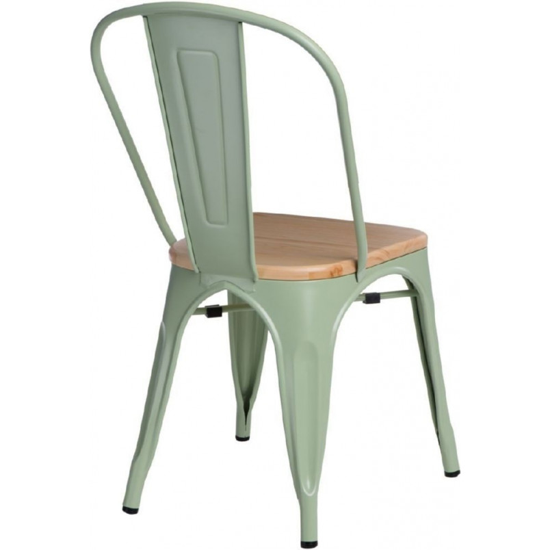 Krzesło industrialne Paris Wood zielone - D2 Design | Kup teraz!