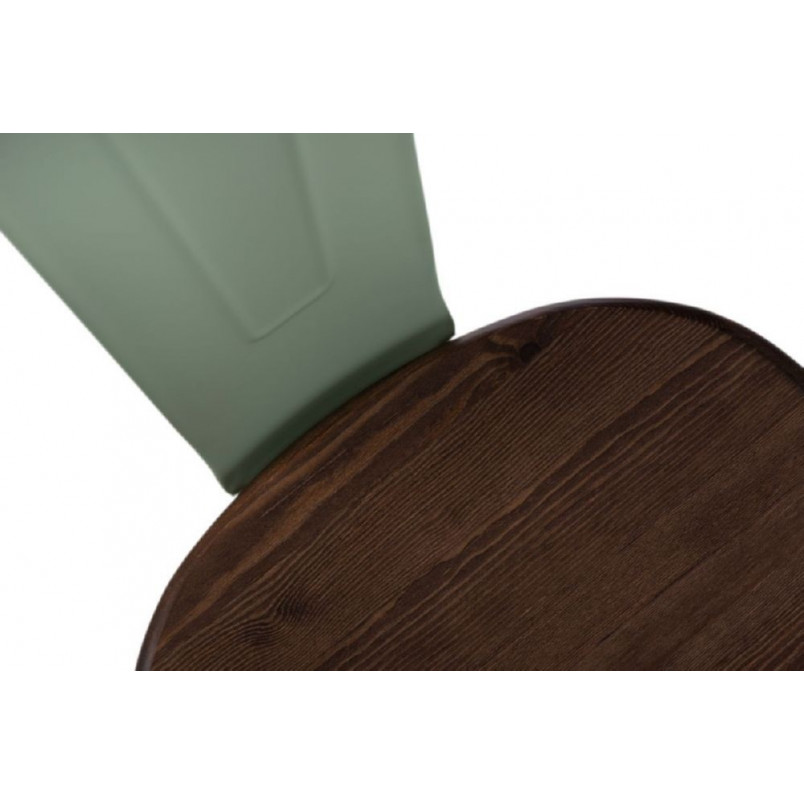 Krzesło metalowe Paris Wood zielony | D2.Design - Styl industrialny