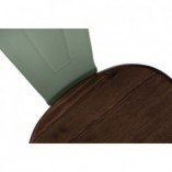 Krzesło metalowe Paris Wood zielony | D2.Design - Styl industrialny