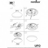 Plafon szklany łazienkowy Nordlux Ufo Maxi - Biały