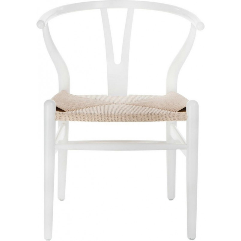 Krzesło drewniane skandynawskie Wicker - D2 Design | Białe