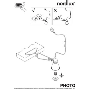 Lampa Klips Nordlux Photo Clamp - Srebrna, E27 | Kup Teraz