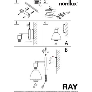 Kinkiet szklany Ray Nordlux - Nowoczesny design, E14