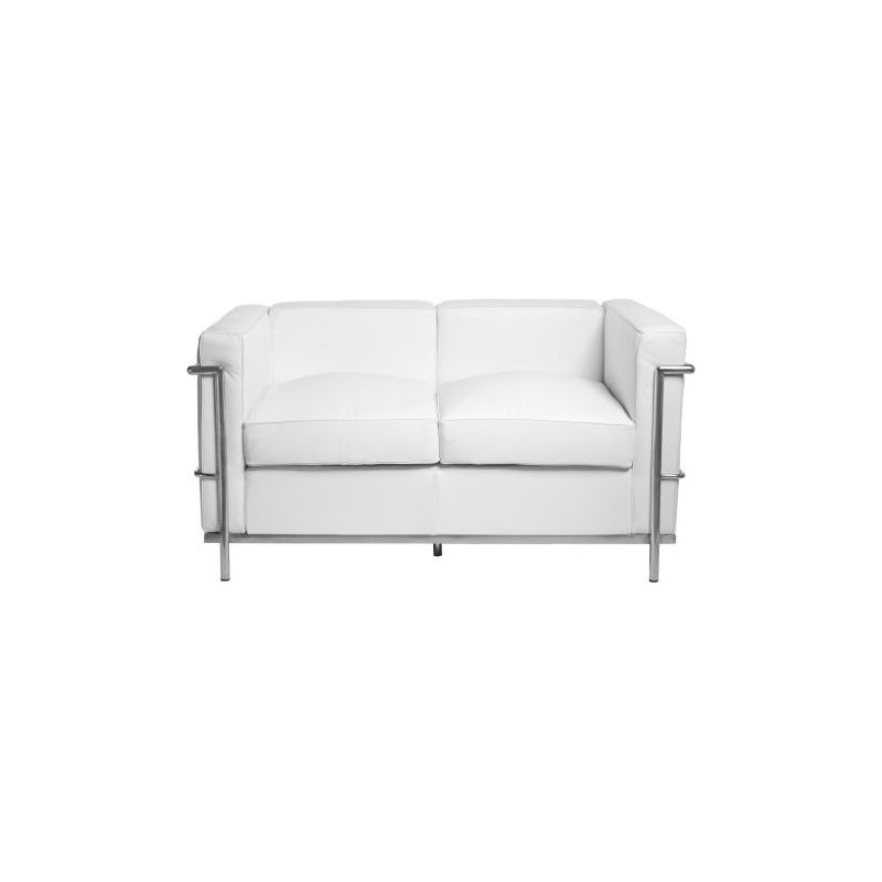 Sofa skórzana 2-osobowa Kubik 130cm biała | D2 Design