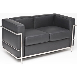 Sofa skórzana 2 osobowa Kubik 130 czarna TP marki D2.Design