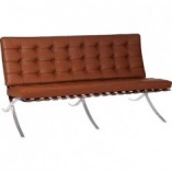Sofa skórzana pikowana 2-os. BA2 | D2.Design - Brązowa