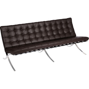 Sofa skórzana 3-os. BA3 | D2.Design - Brązowa, Pikowana