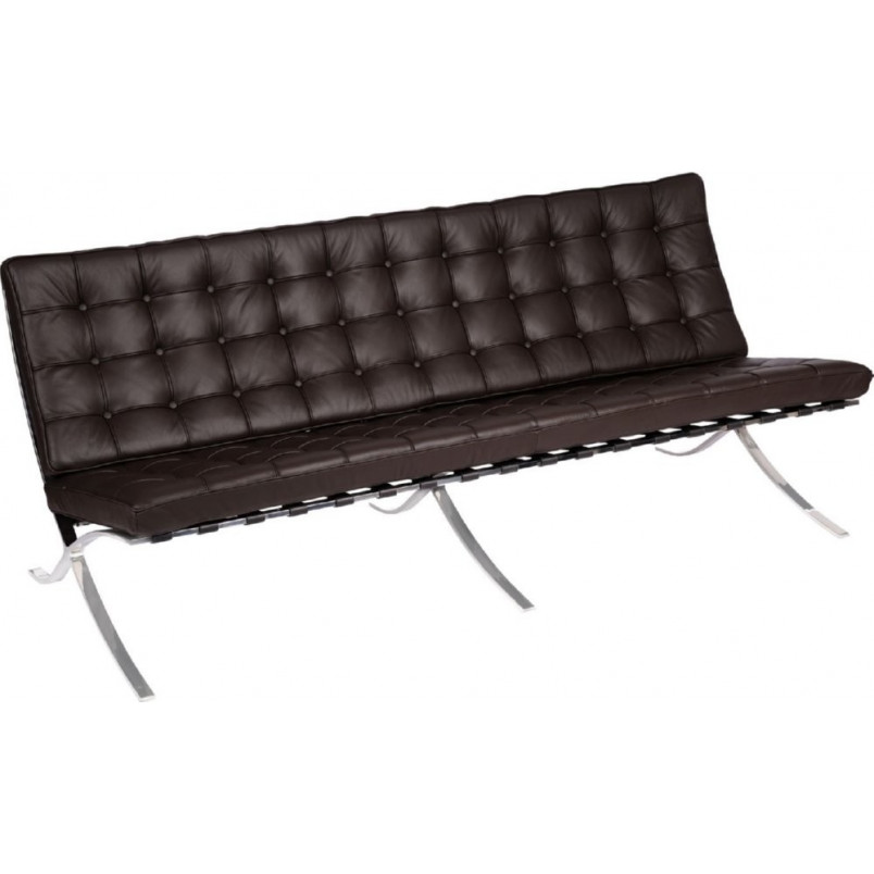 Sofa skórzana 3-os. BA3 | D2.Design - Brązowa, Pikowana