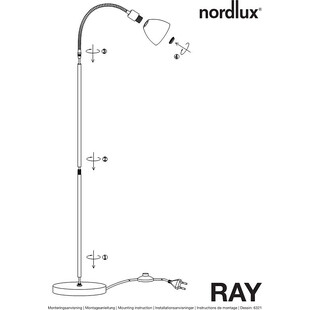 Lampa podłogowa szklana Ray | Nordlux - Eleganckie oświetlenie
