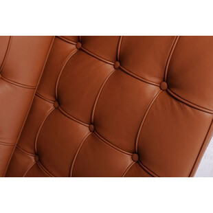Sofa skórzana pikowana 3-os. BA3 D2.Design | Brąz jasny