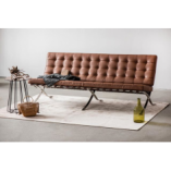 Sofa skórzana pikowana 3-os. BA3 D2.Design | Brąz jasny