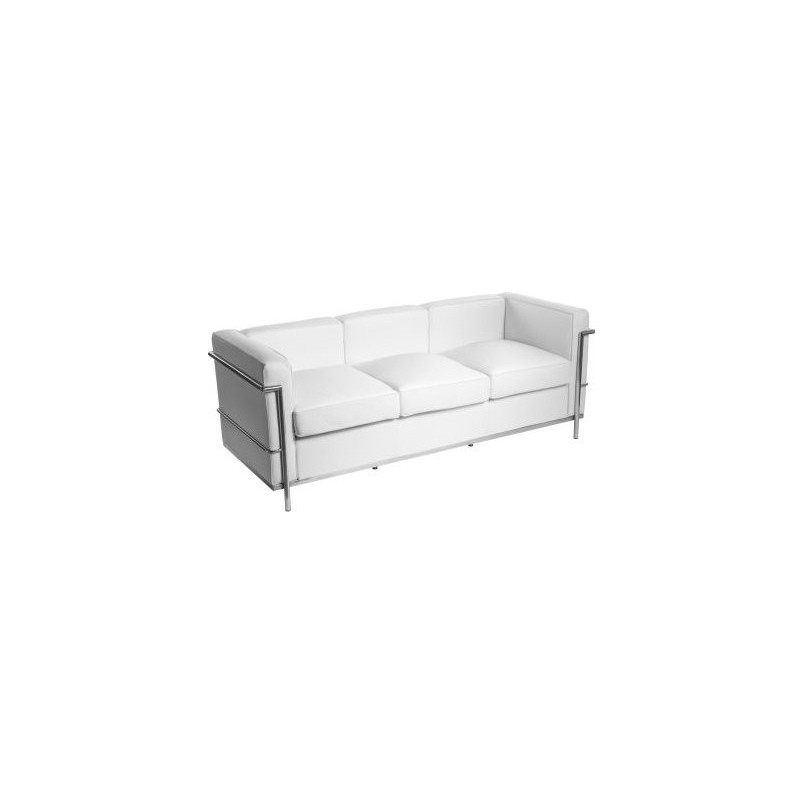 Sofa skórzana 3-osobowa Kubik 180cm biała | D2.Design