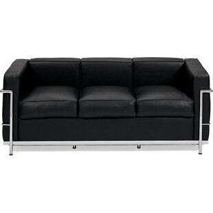 Sofa skórzana 3 osobowa Kubik 180 czarna marki D2.Design