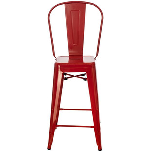Krzesło barowe Paris czerwone | Metalowe | D2.Design