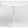 Stół okrągły z jedną nogą Fiber 120 biały D2.Design do salonu