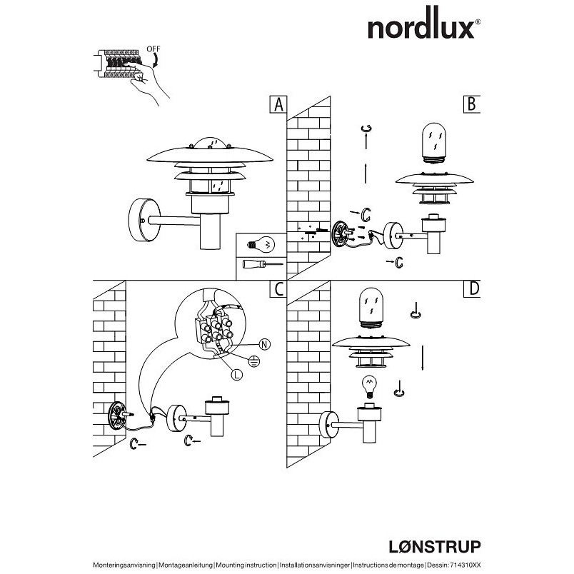 Kinkiet ogrodowy Lonstrup 22 czarny | Nordlux - Sklep