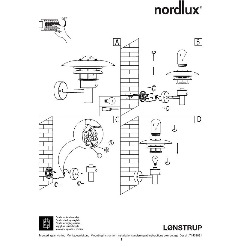 Kinkiet zewnętrzny Lonstrup 22 Nordlux | Czujnik ruchu, IP44