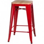 Hoker Paris Wood | Metalowy, Sosna Naturalna/Czerwony | D2.Design