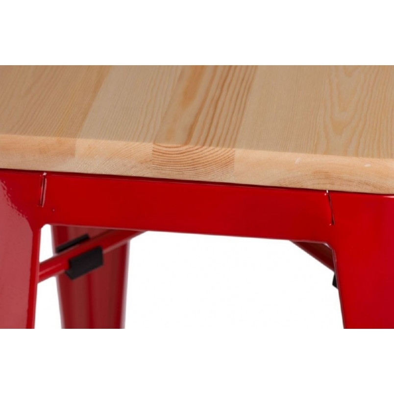 Hoker Paris Wood | Metalowy, Sosna Naturalna/Czerwony | D2.Design