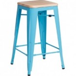 Hoker metalowy Paris Wood | Niebieski/Sosna | D2.Design