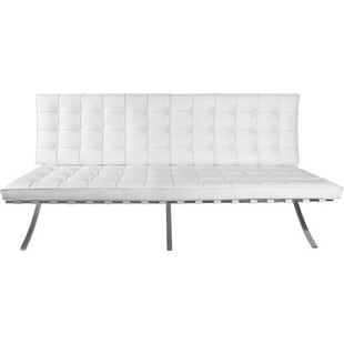 Sofa pikowana z ekoskóry BA2 150 biała marki D2.Design