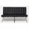 Stylowa Sofa pikowana z ekoskóry BA2 150 czarna D2.Design do salonu
