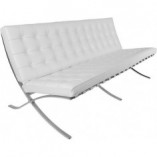 Stylowa Sofa pikowana z ekoskóry BA3 150 biała D2.Design do salonu