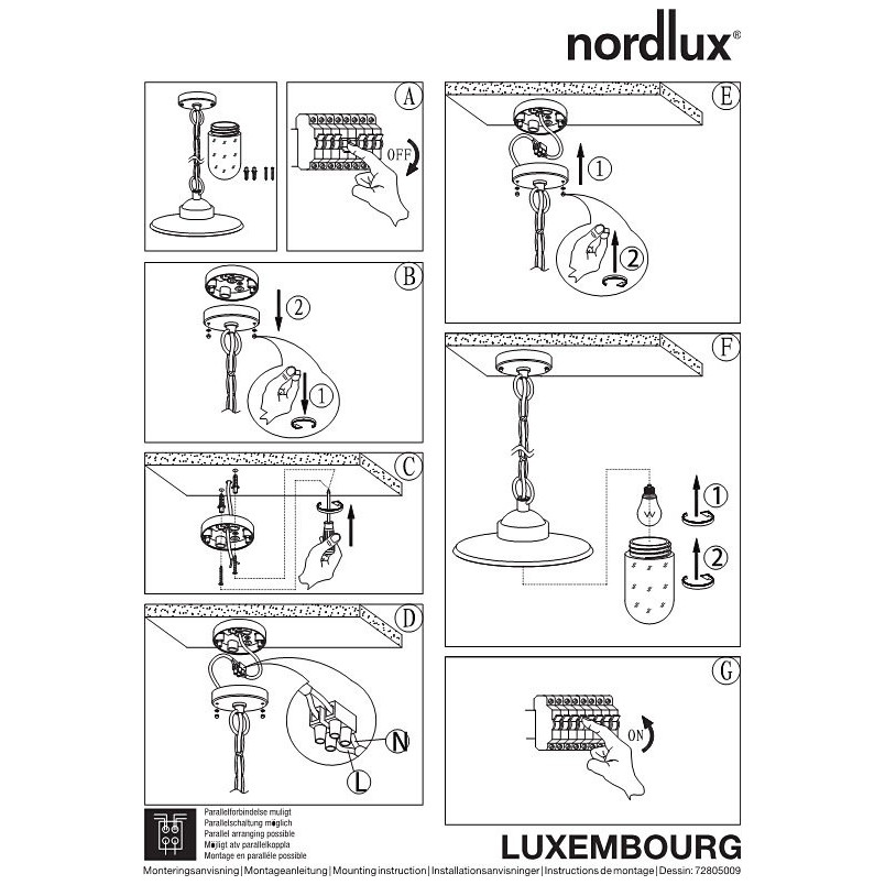 Lampa Ogrodowa Wisząca Luxembourg Rdzawa | Nordlux