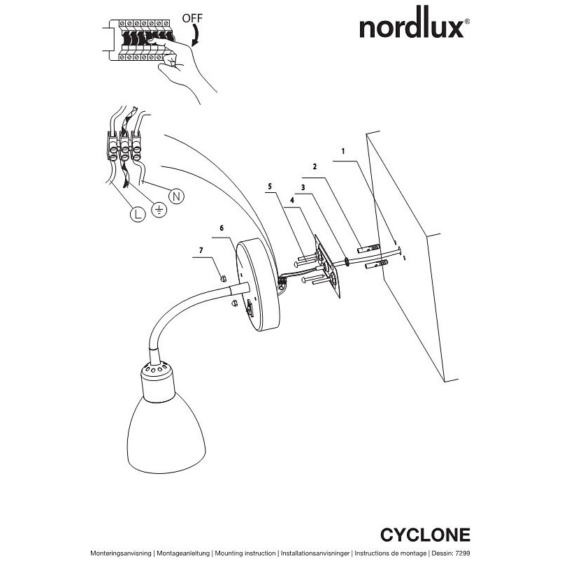 Kinkiet Regulowany Cyclone Czarny | Nordlux - Sklep z Lampami