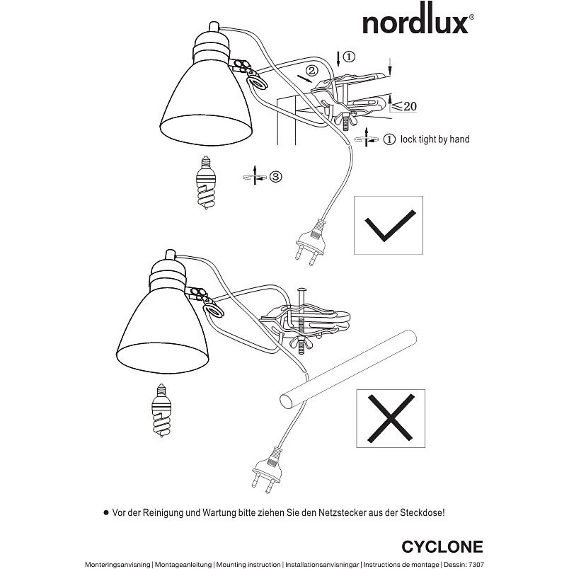 Lampka klipsowa Cyclone biała | Nordlux - Oświetlenie LED