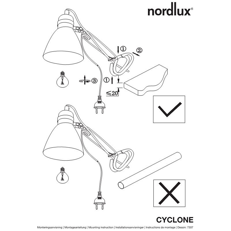 Lampa klips Cyclone czarna | Nordlux - Oświetlenie biurka