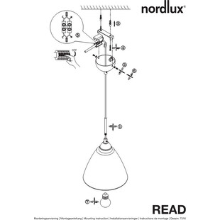 Lampa Wisząca Szklana Biała Nordlux Read | Kup Teraz