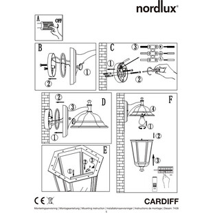 Kinkiet zewnętrzny Nordlux Cardiff - Retro, czarny | Sklep z lampami