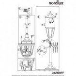 Lampa Ogrodowa Retro Cardiff Czarna | Nordlux