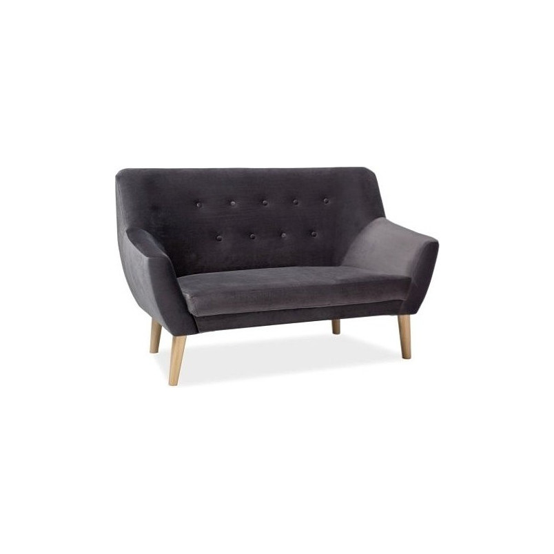 Sofa welurowa 2 osobowa Nordic Velvet szara Signal | Sklep Signal