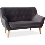 Sofa welurowa 2 osobowa Nordic Velvet szara Signal | Sklep Signal